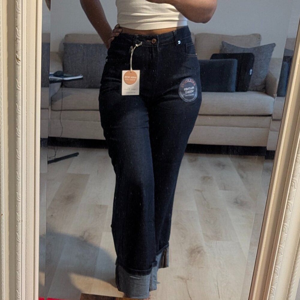 Wide Leg Wide Cuff Jeans - Picture 2 of 10